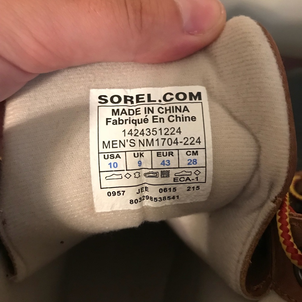 Men’s Sorel tan waterproof duckboots - Picture 5 of 6